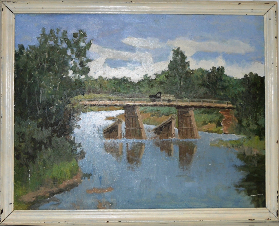 Картина "Мост через Кижмолу", Братаев П.И.