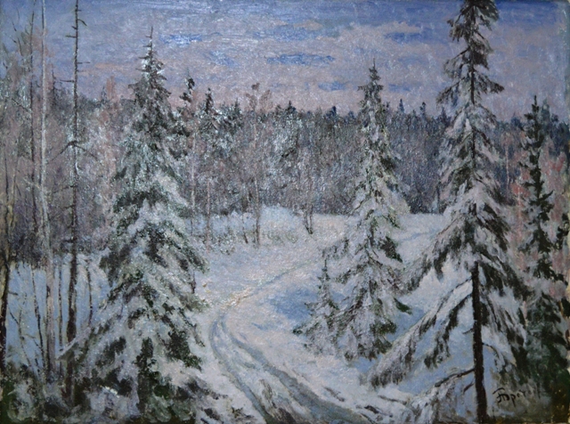 Картина "Зимняя дорога", Братаев П.И.